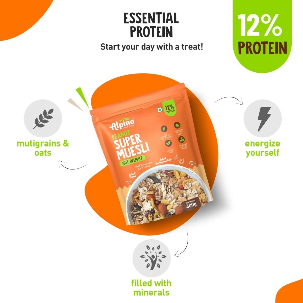 Alpino High Protein Super Muesli Nut Delight - Grab2buy