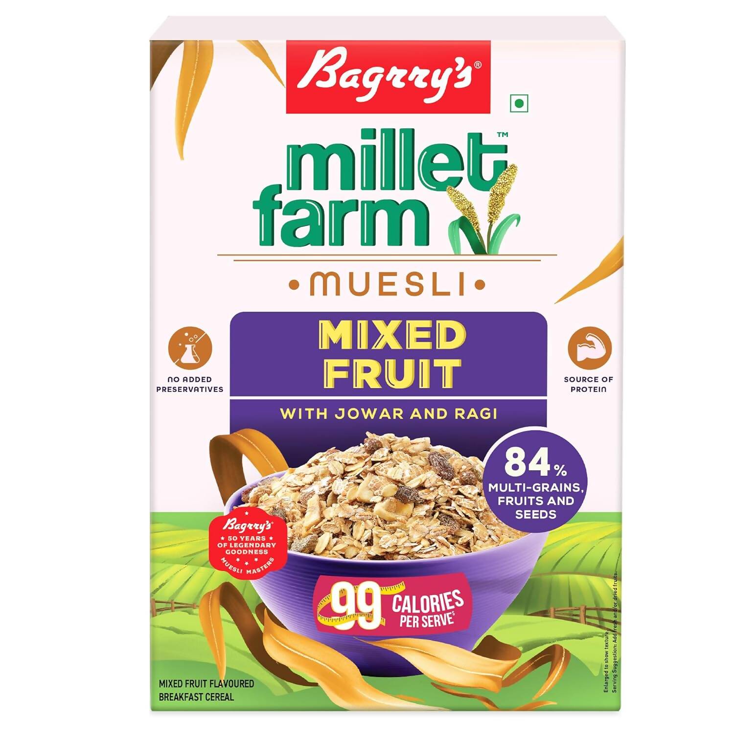 Bagrry's Millet Farm Mixed Fruit Muesli with Jowar and Ragi - Grab2buy