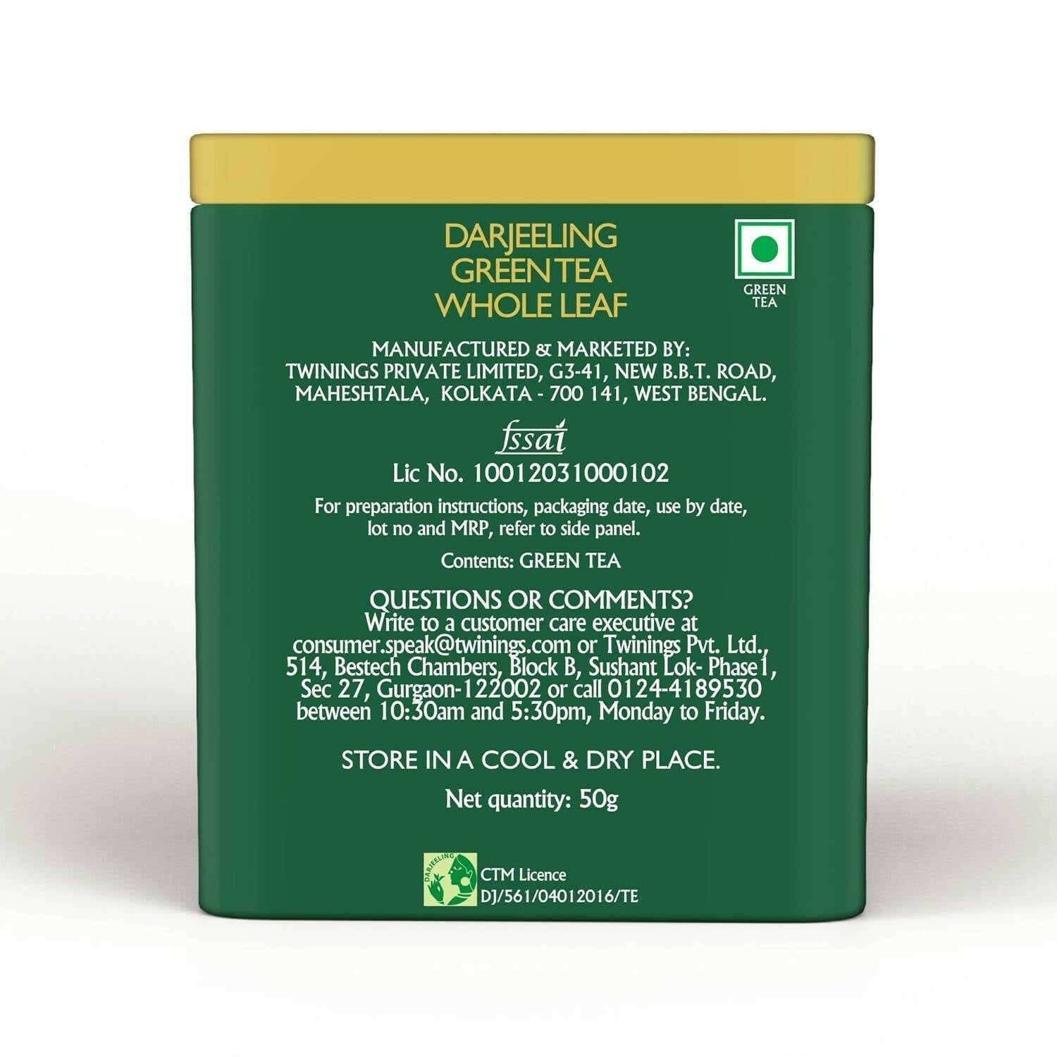 Twinings Darjeeling Green Whole Leaf Tea 