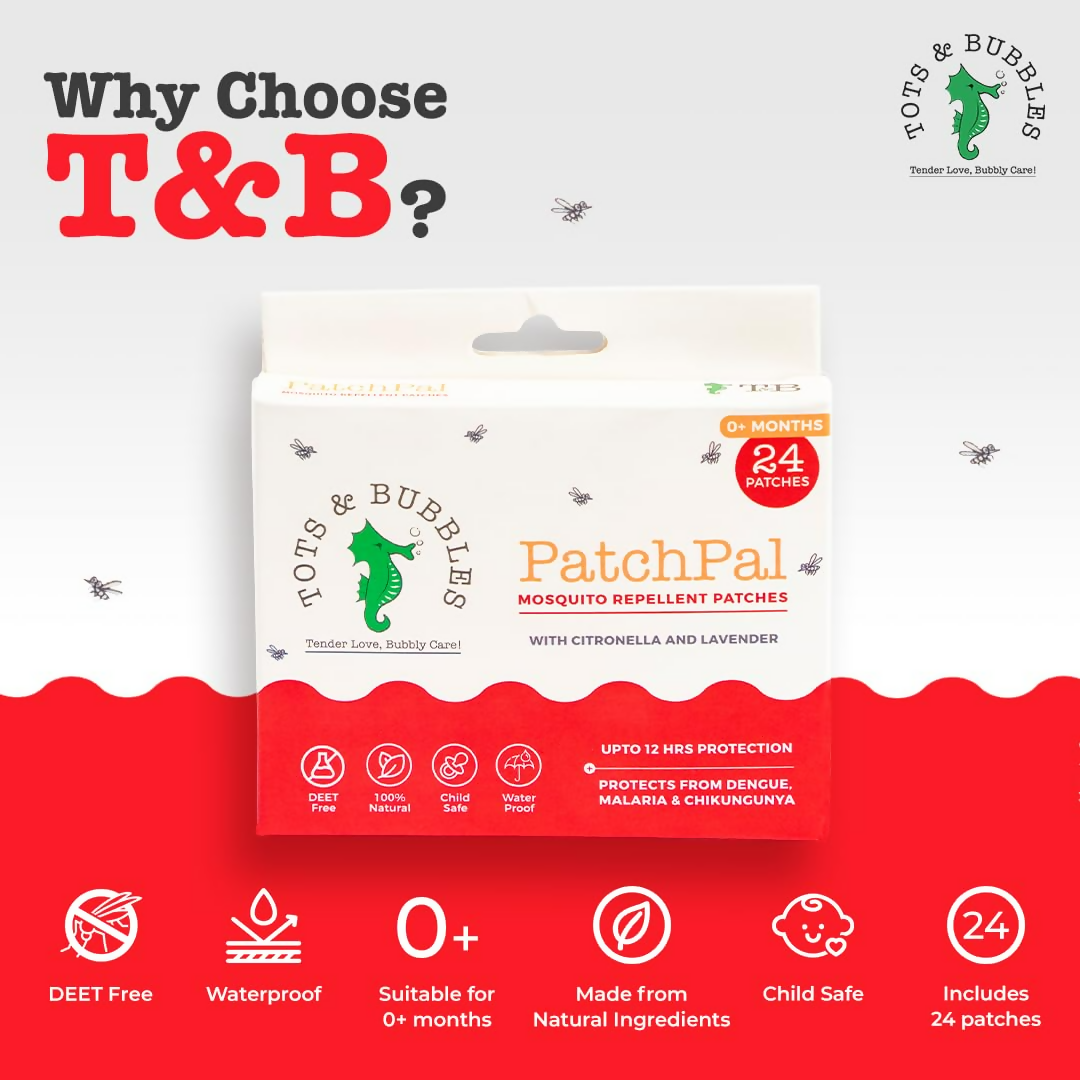 Tots And Bubbles Patchpal Natural Mosquito Repellant Patches For Babies 