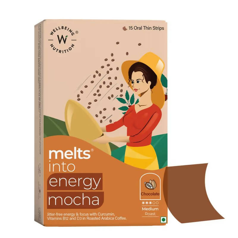 Wellbeing Nutrition Melts Energy Mocha Strips - Chocolate Flavor - Grab2buy