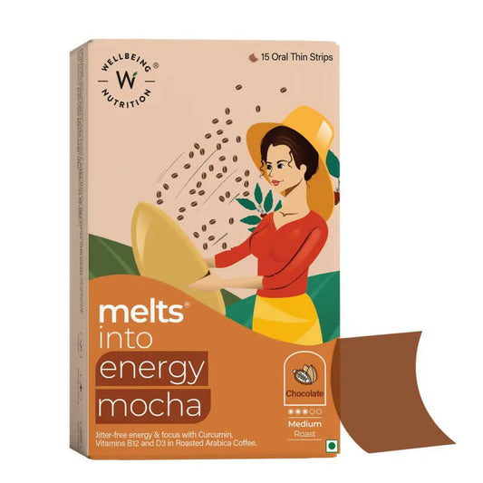 Wellbeing Nutrition Melts Energy Mocha Strips - Chocolate Flavor - Grab2buy