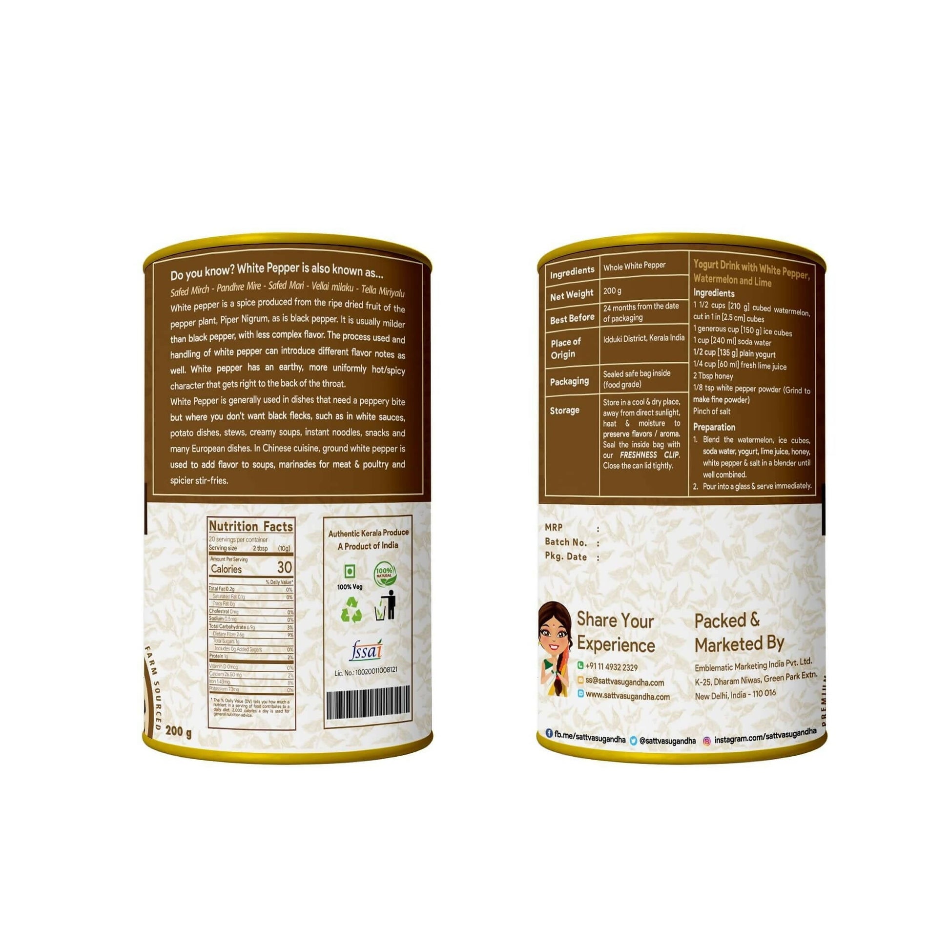 Sattva Sugandha White Pepper - Grab2buy