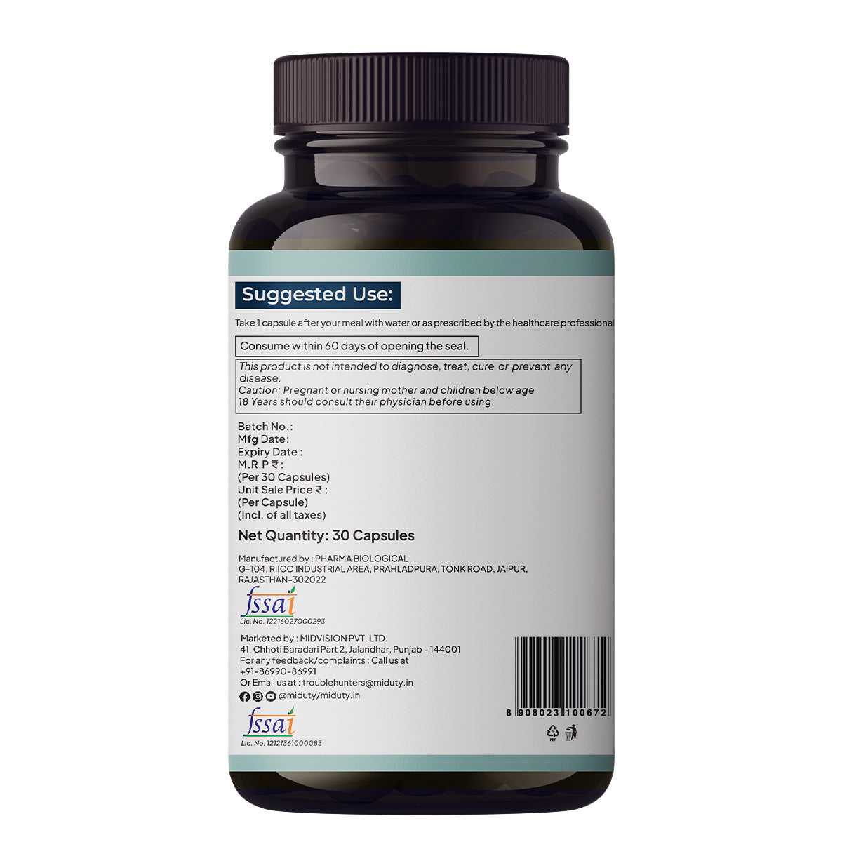 Miduty by Palak Notes Liposomal Glutathione 85% Capsules 