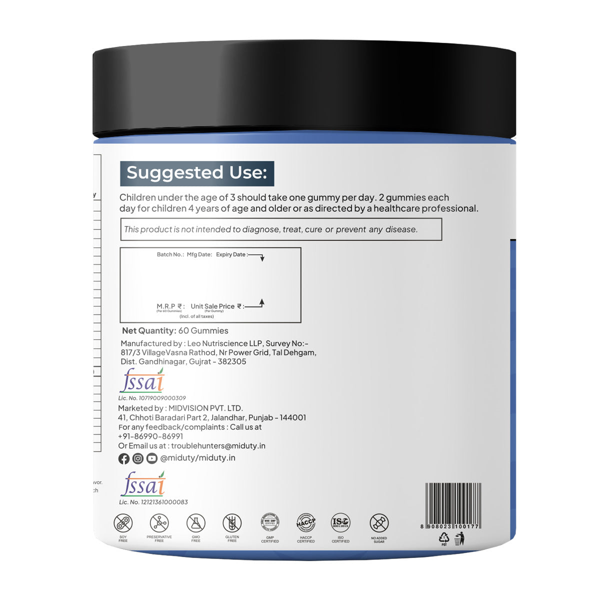 Miduty by Palak Notes Smarty Kids Multivitamin Gummies 