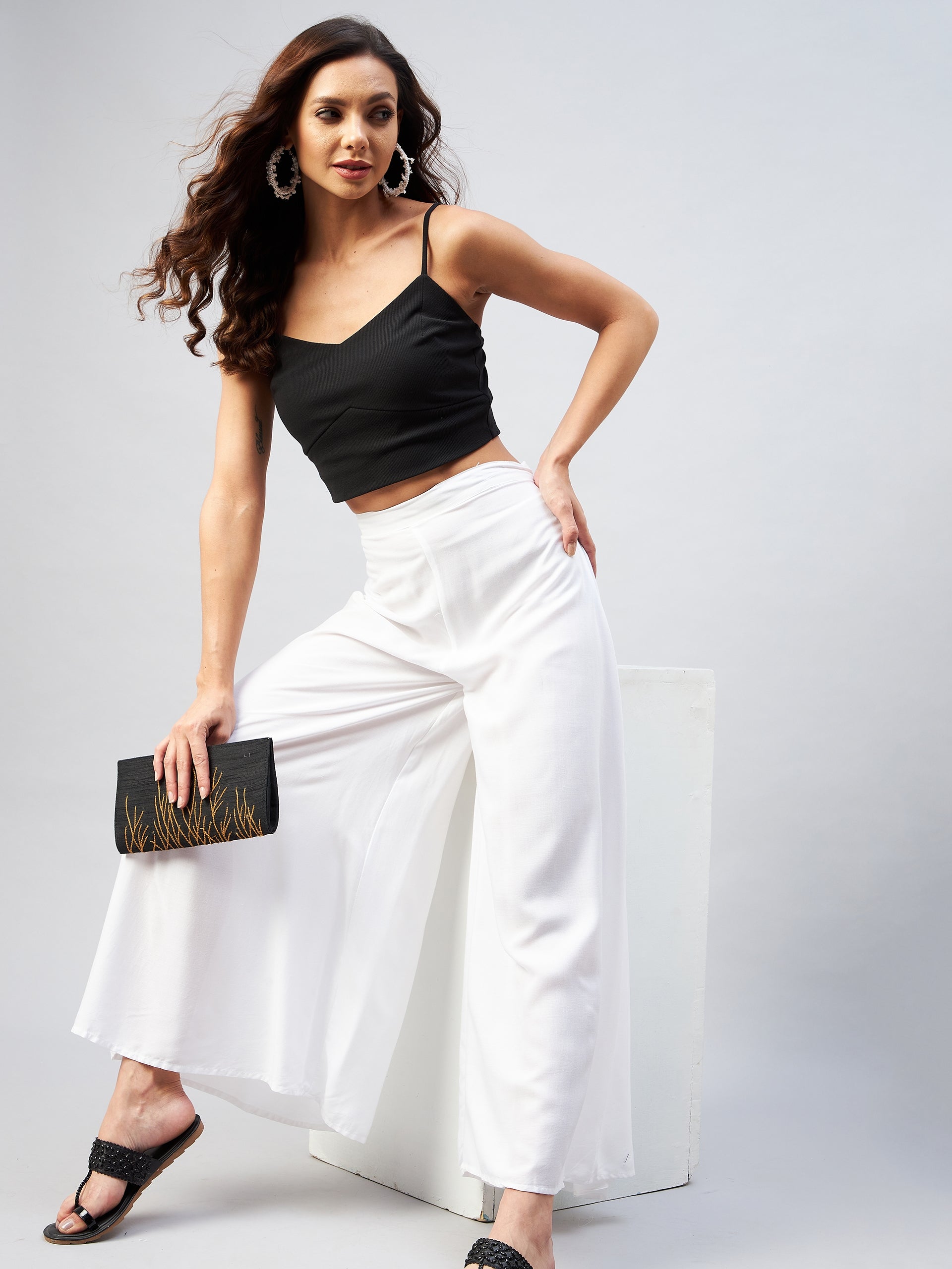 InWeave Solid White Palazzo 