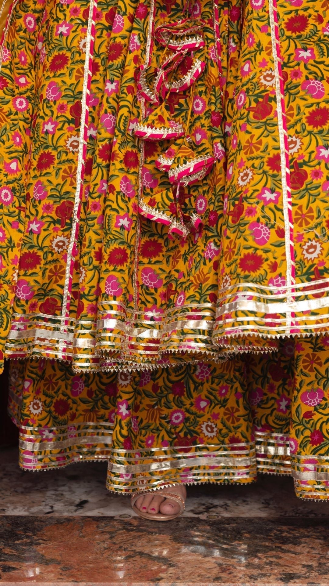 Pomcha Jaipur Mastani Cotton Anarkali Plazo Set 