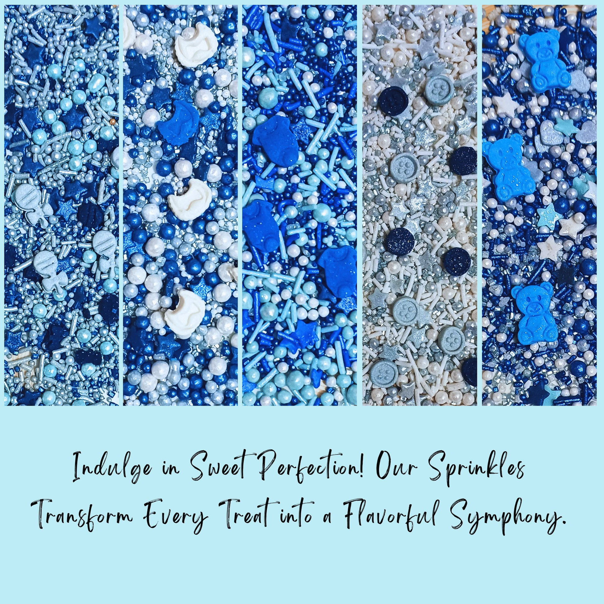 Confect Boys Baby Shower Sprinkles | Baby Blue Sprinkles for Cake & Cupcake Decorating