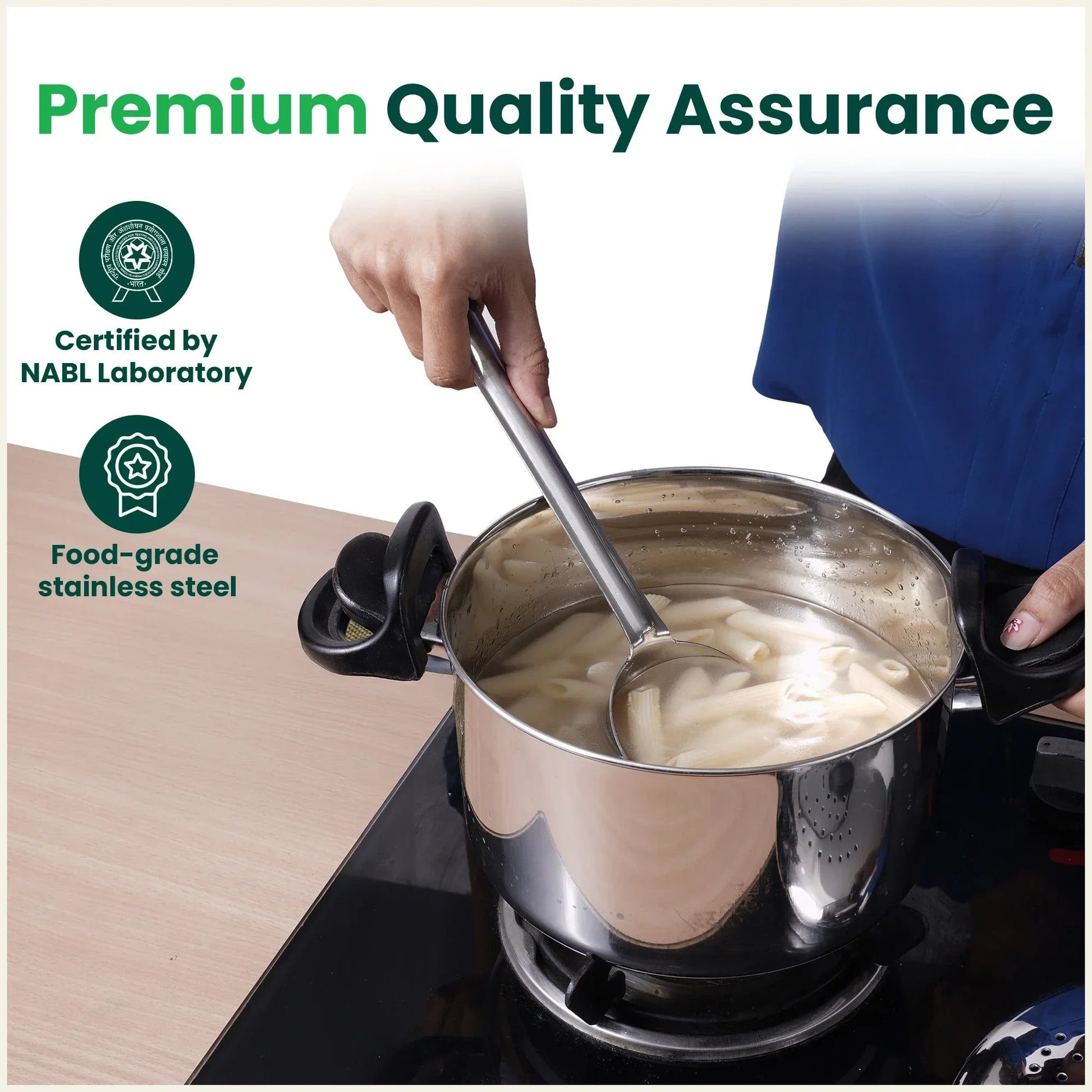 The Indus Valley Tri-steel Stainless Steel Rice Pot with Strainer Lid & Lockable Bakelite Handles, Tri-ply 3-Layer Heavy Bottom | Noodle/Pasta/Corn/Soya/Veggies Boiler Pot, Steamer Cooker, Induction & Gas, 1.08 Kg, 19cm, 3.5 L  Grab2Buy The Indus Valley Grab2Buy