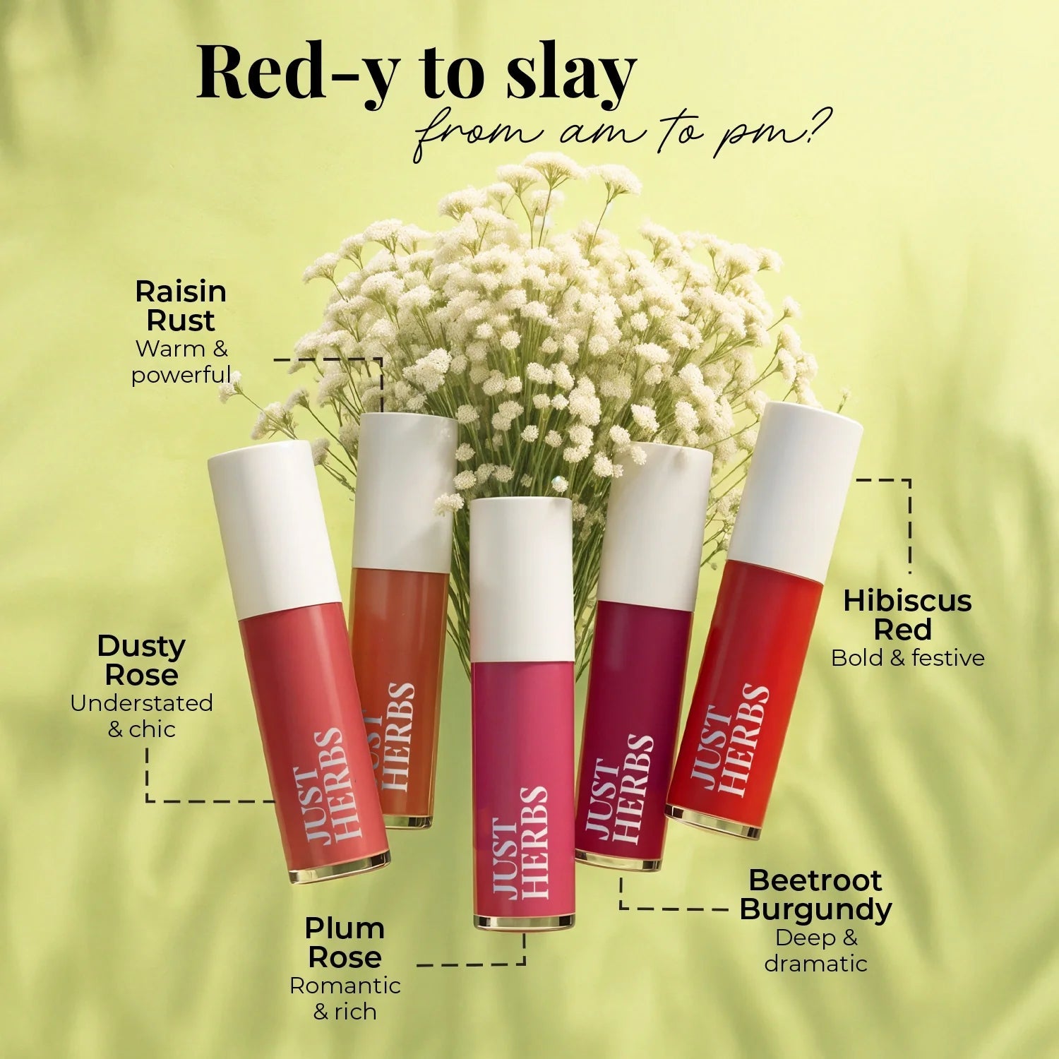Herb Enriched Matte Liquid Lipstick Kit- Set of 5 