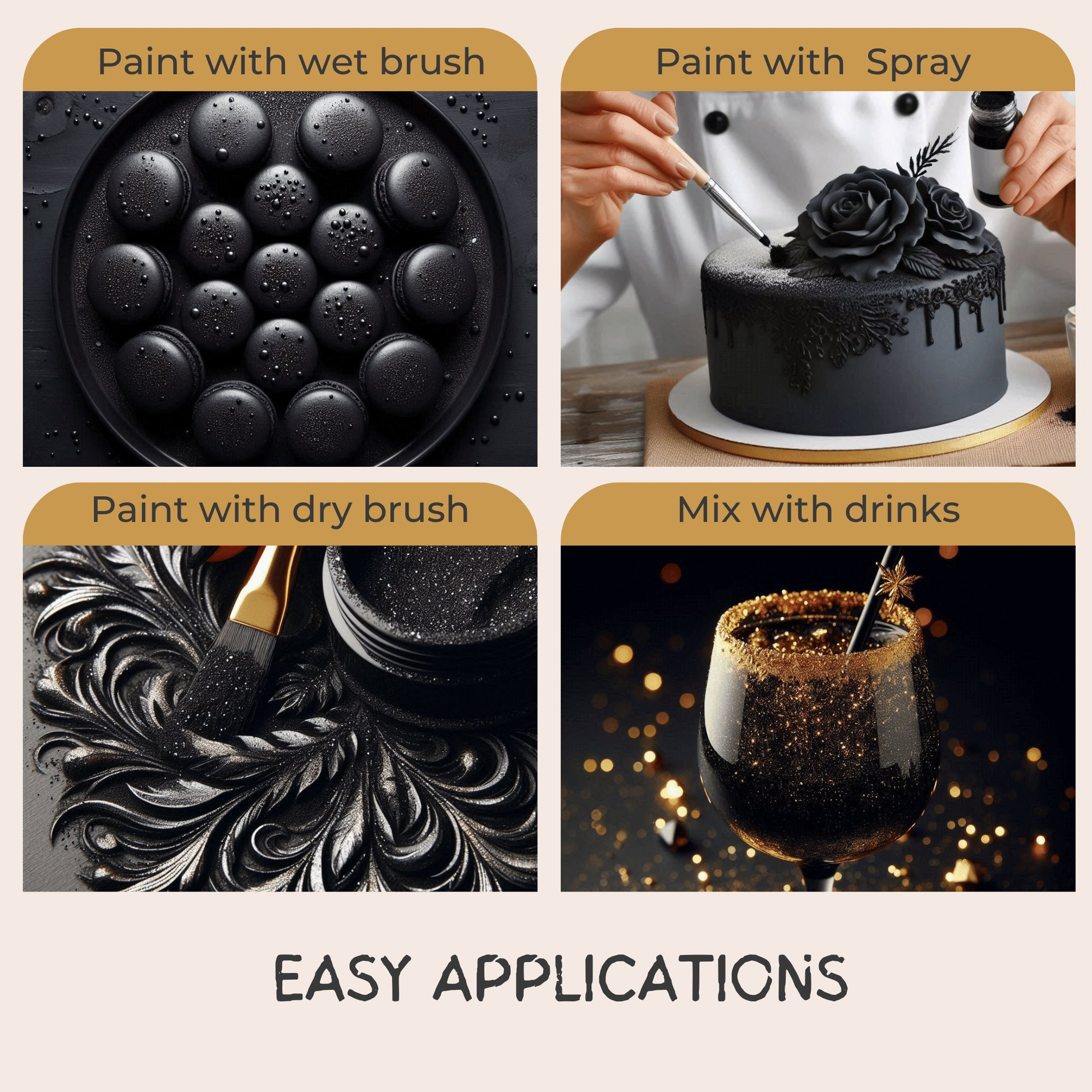 Confect Tulip Black | Edible Luster Dust  Grab2Buy Confect Grab2Buy