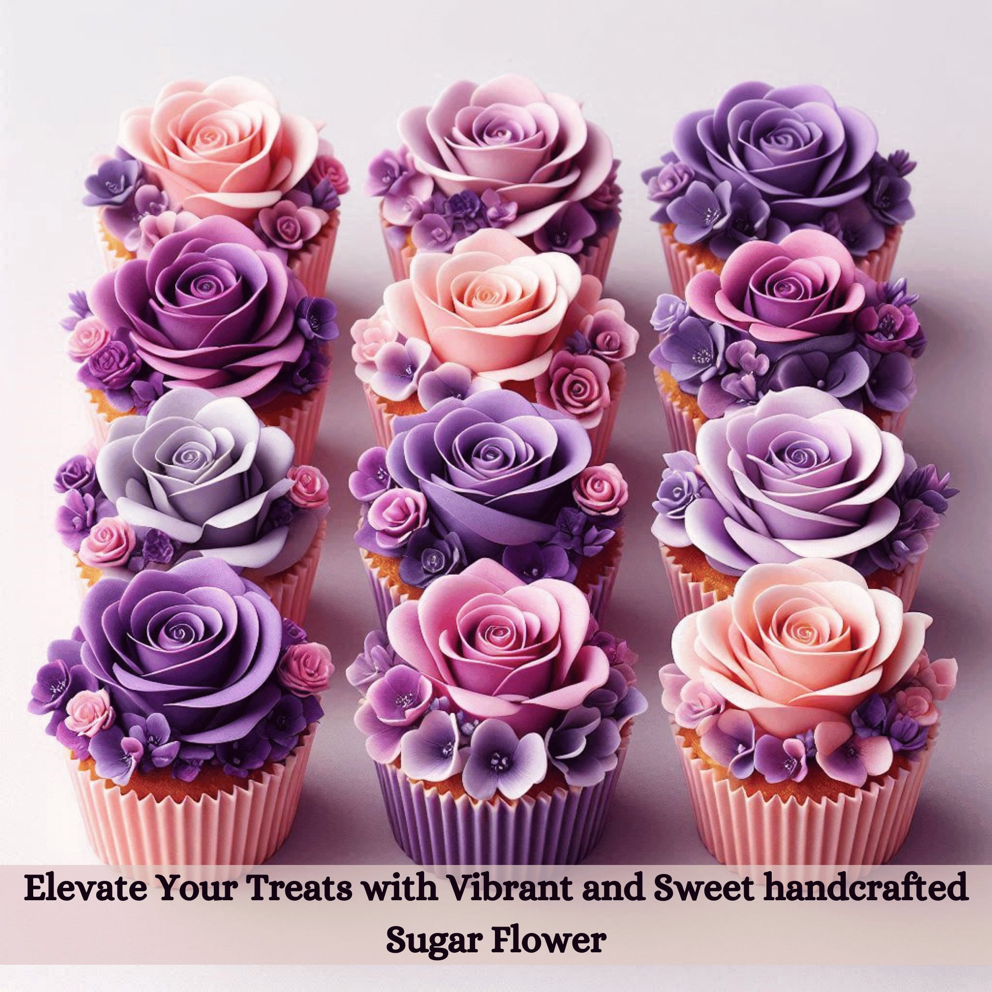 Confect Ombre- 4 | Edible Sugar Roses Topper