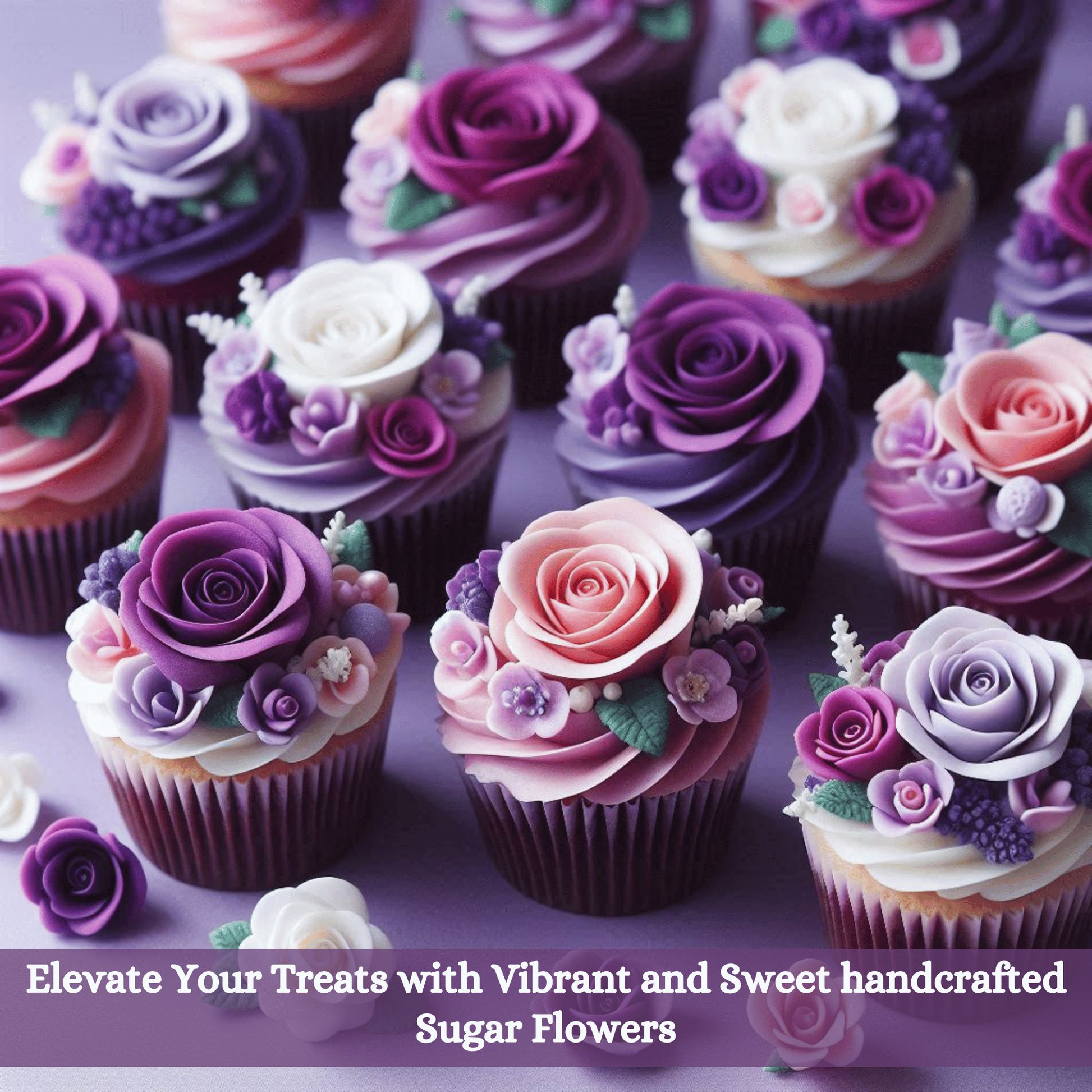Confect Ombre- 6 | Edible Sugar Roses Topper