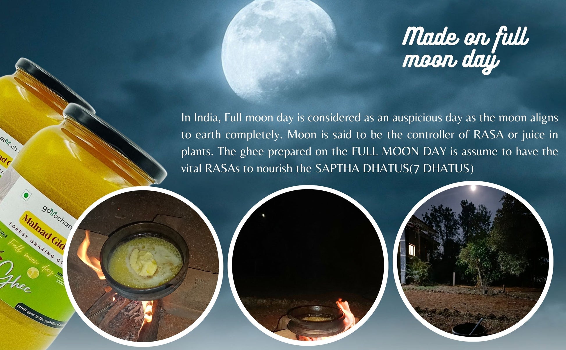 Gorochana 100% Source Traceable Desi Malnad Gidda A2 Full Moon Day Bilona Cow Ghee | Pure Ghee | Organic Ghee 
