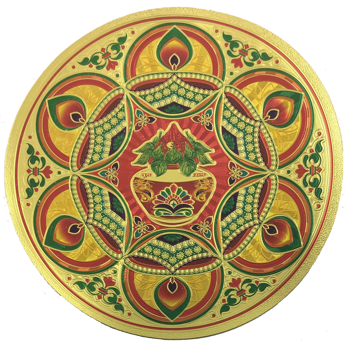 Stickerbazaar Micro Golden Embossing Rangoli Stickers 