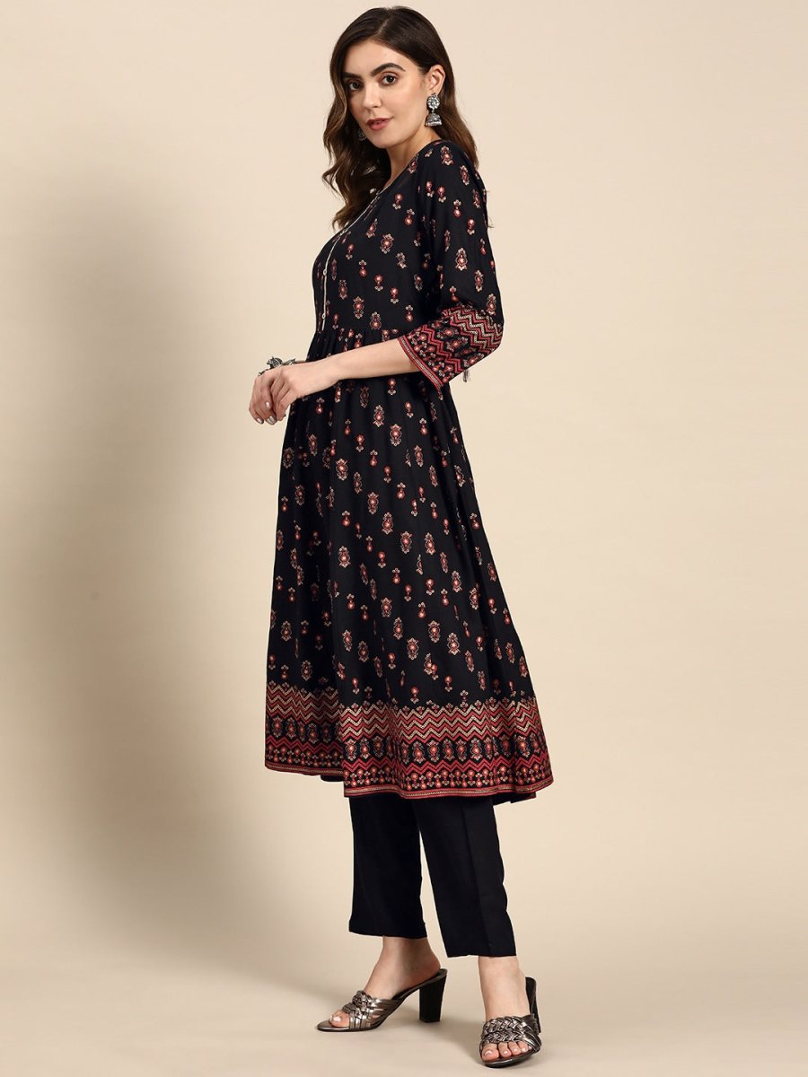 All About You Women Ethnic Motifs Printed Regular Kurta with Trouser