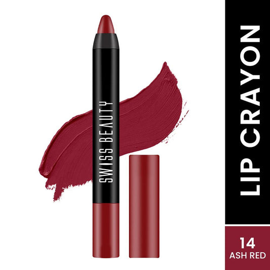 Swiss Beauty Matte Long Lasting Stay Maxx Lip Crayon Lipstick Matte Finish - Ash Red