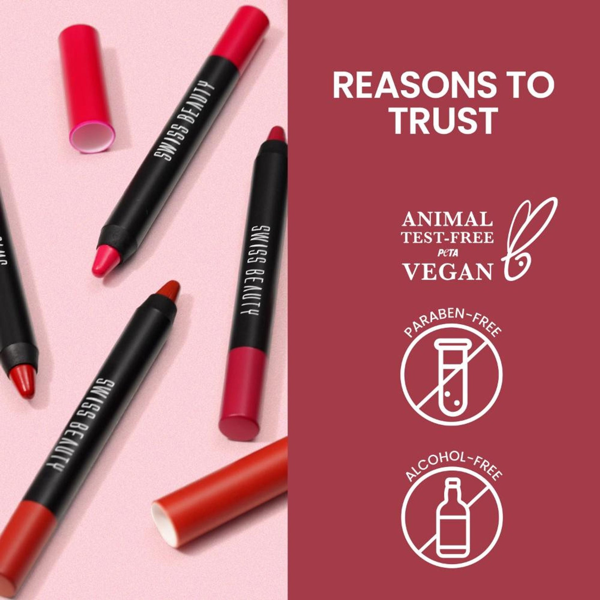 Swiss Beauty Matte Long Lasting Stay Maxx Lip Crayon Lipstick Matte Finish - Murphy Wine