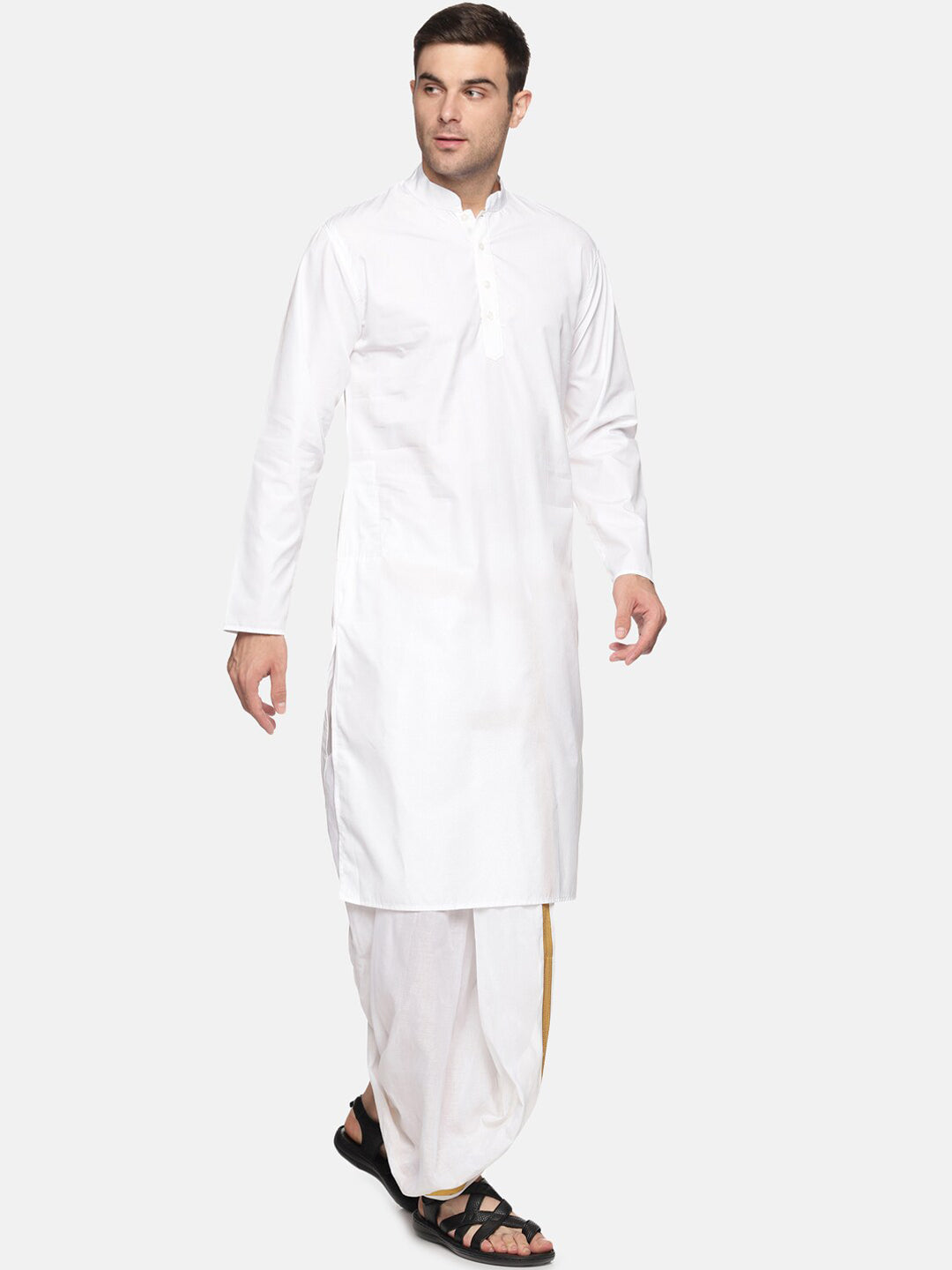 Sethukrishna Men White Pure Cotton Kurta with Pyjamas