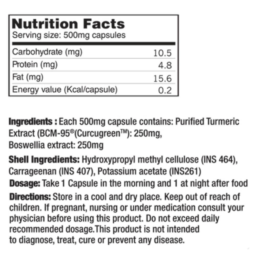 Curegarden Bioactive Botanics Natural Joint Rescue 60 Capsules