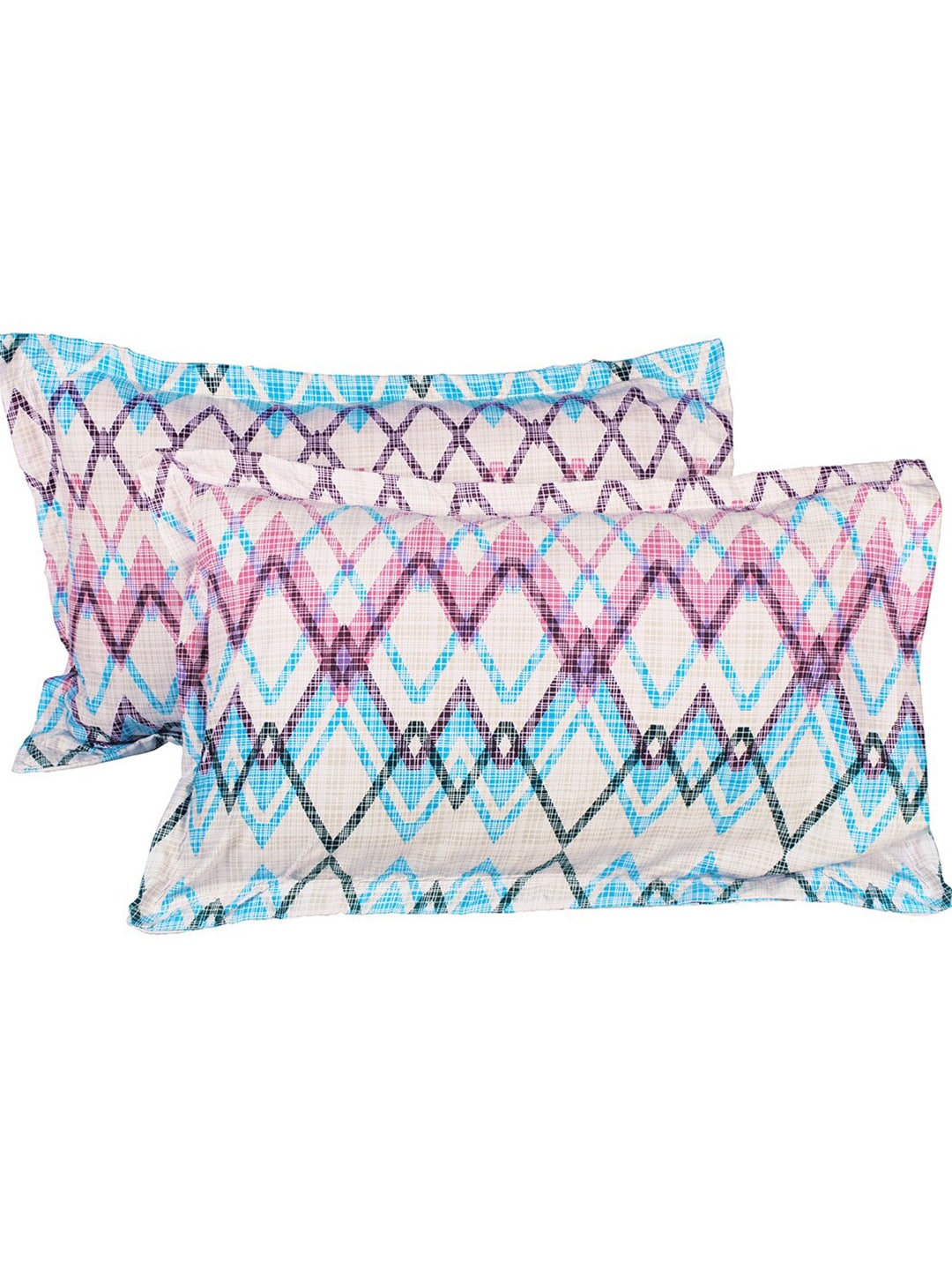 Story@home Tango Pink & White Printed 240 TC King Bedsheet with 2 Pillow Covers 