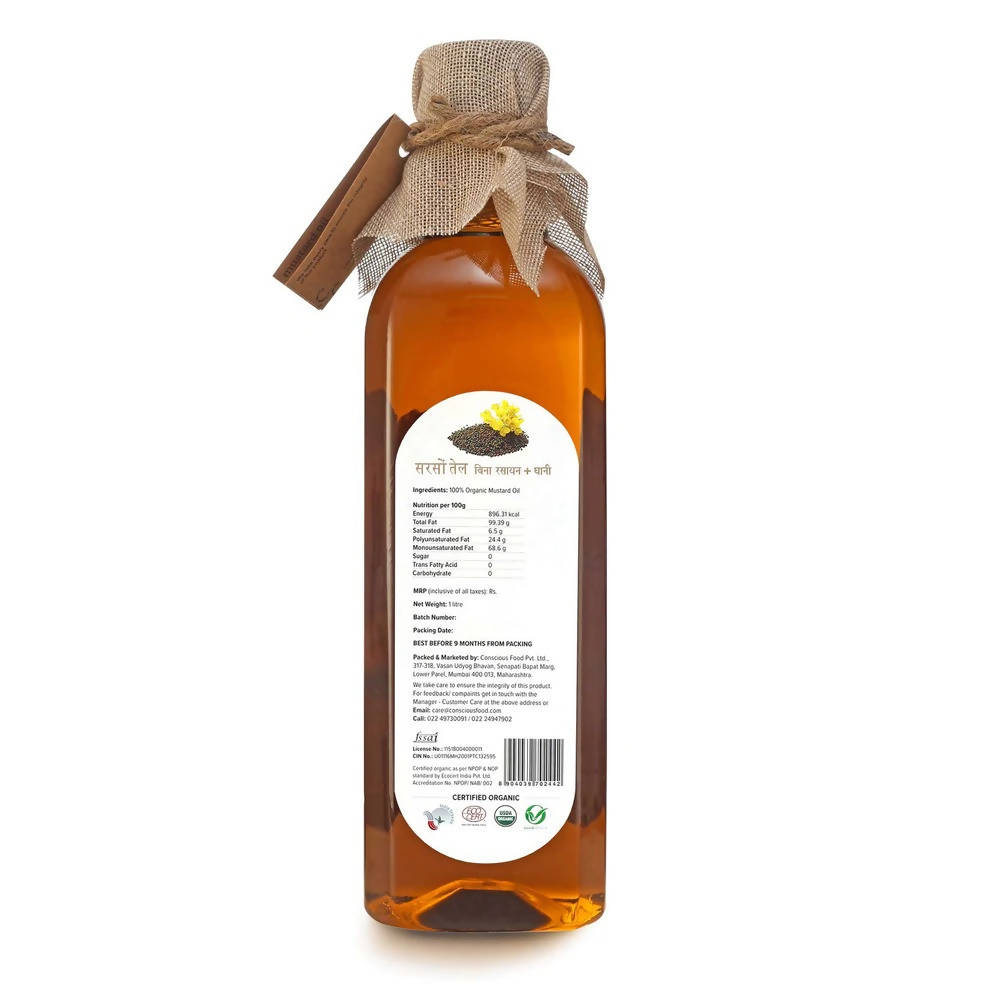 Conscious Food Organic Mustard Oil 
