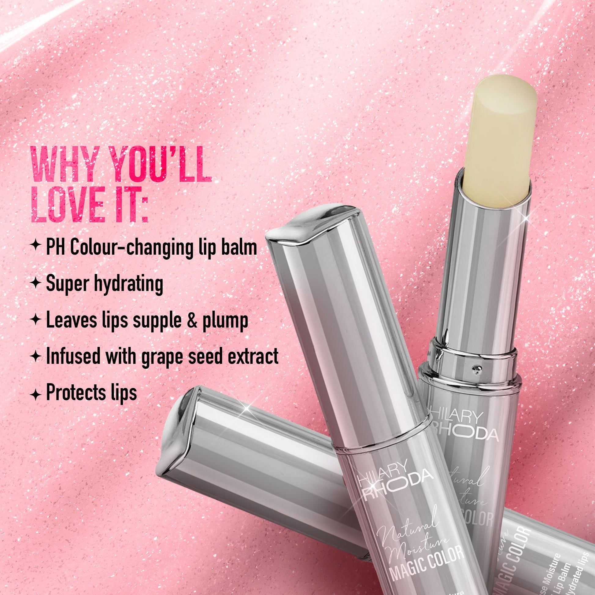 Hilary Rhoda Natural Moisture Magic Colour Lip Balm