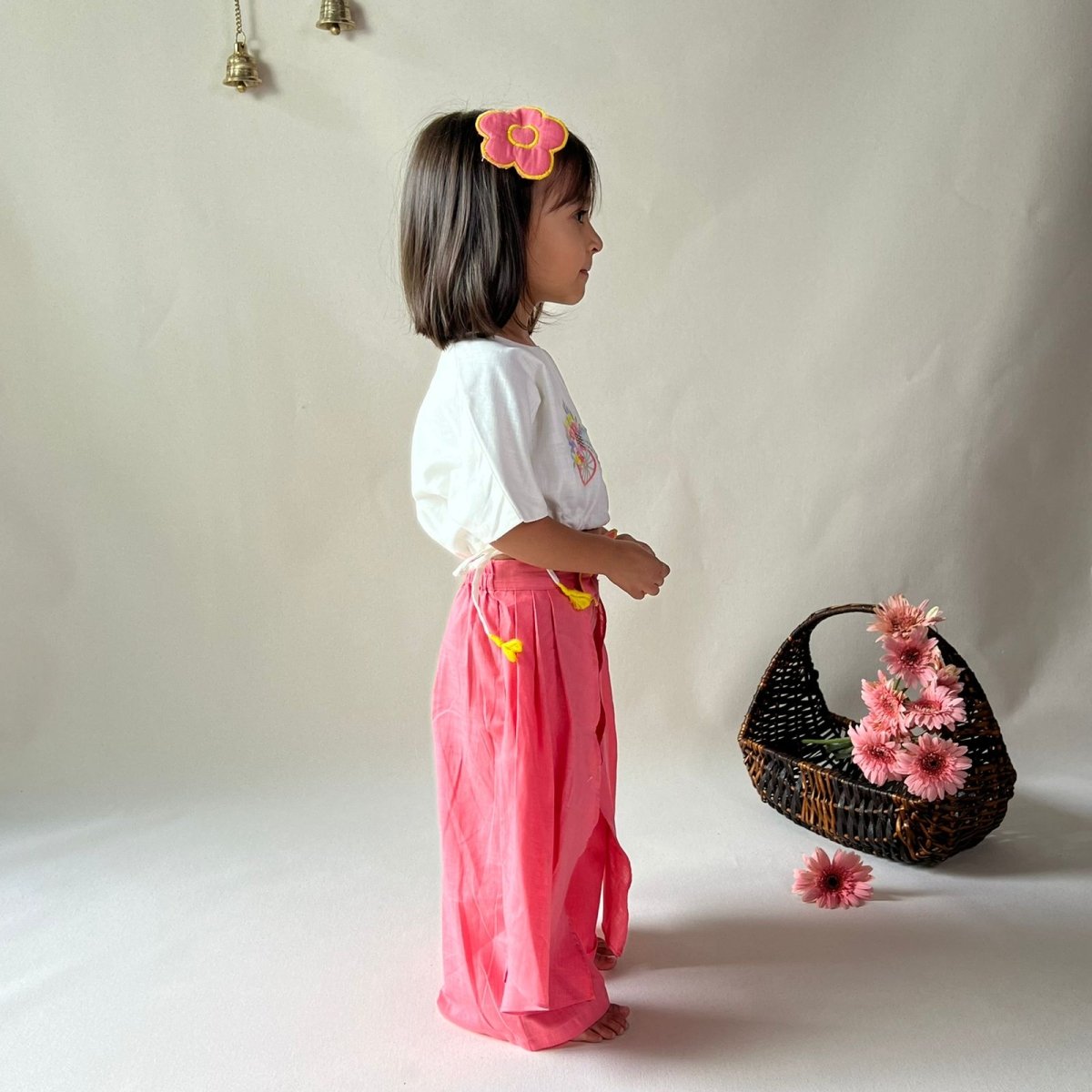 ArthLife Pink White Cycle Embroidered Co-Ord Set 