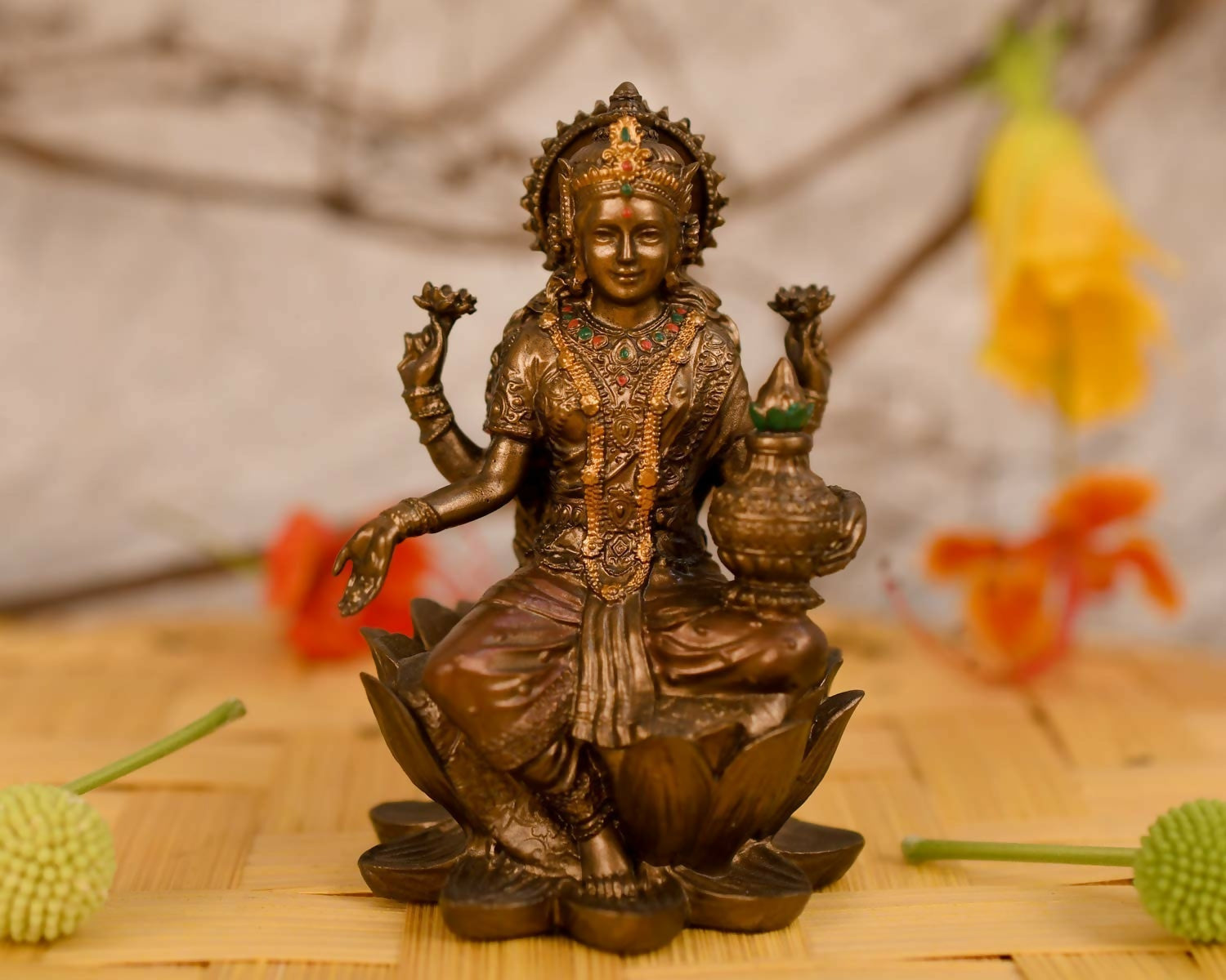 Collectible India Goddess Lakshmi Idol - Grab2buy