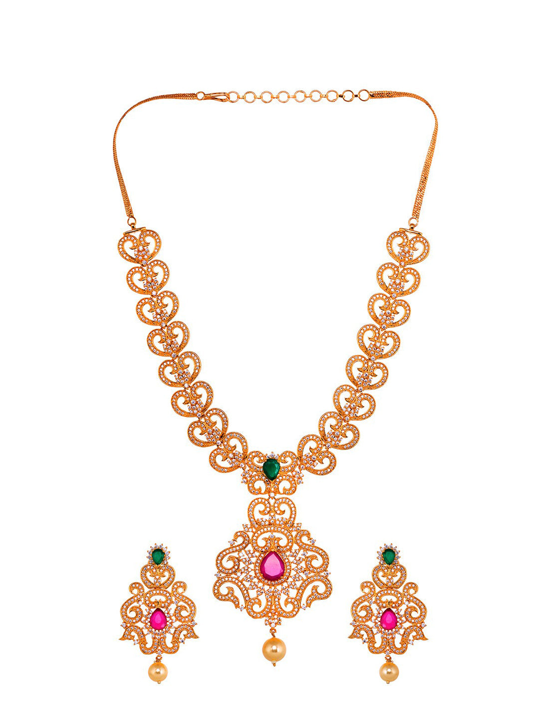 Saraf RS Jewellery Gold-Plated Multi-Colored Jewellery Set - Grab2buy