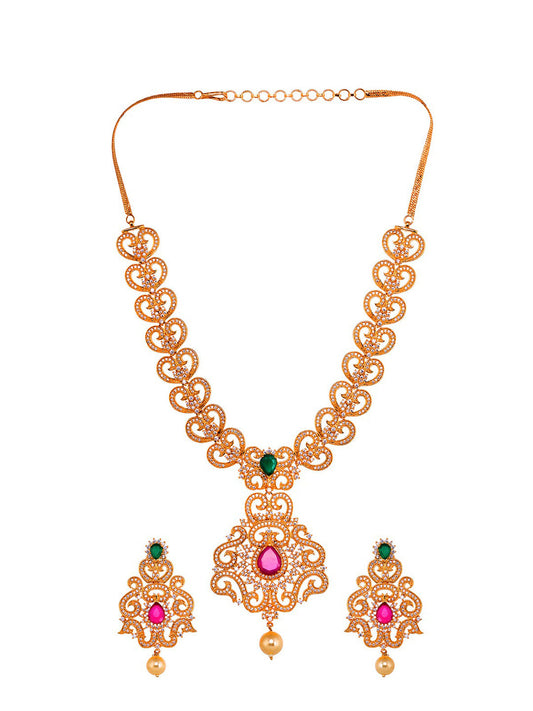 Saraf RS Jewellery Gold-Plated Multi-Colored Jewellery Set - Grab2buy