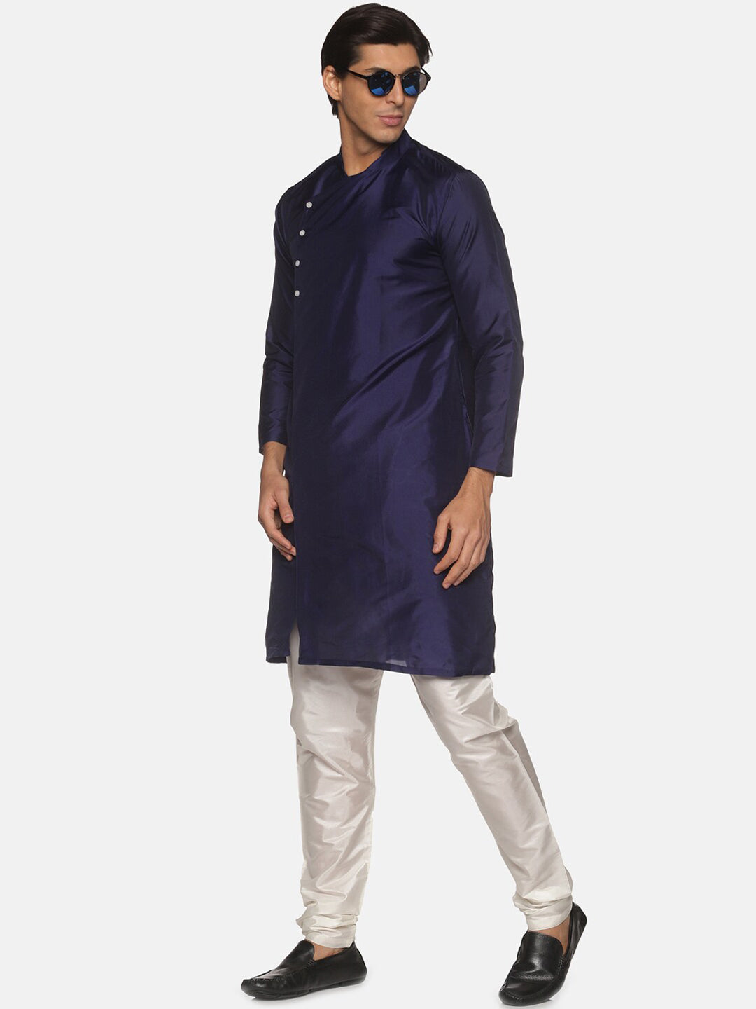 Sethukrishna Mens Navy Blue Kurta with Pyjamas