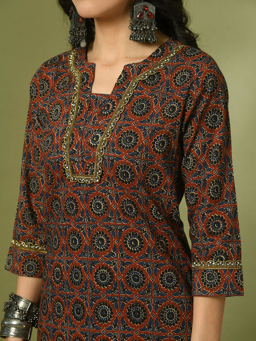 Myshka Women's Multi Printed Cotton Straight Party Kurta Set