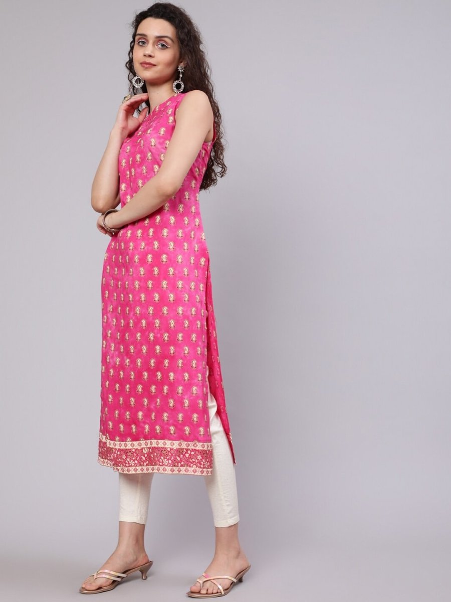 Aks Ethnic Motifs Printed Straight Kurta