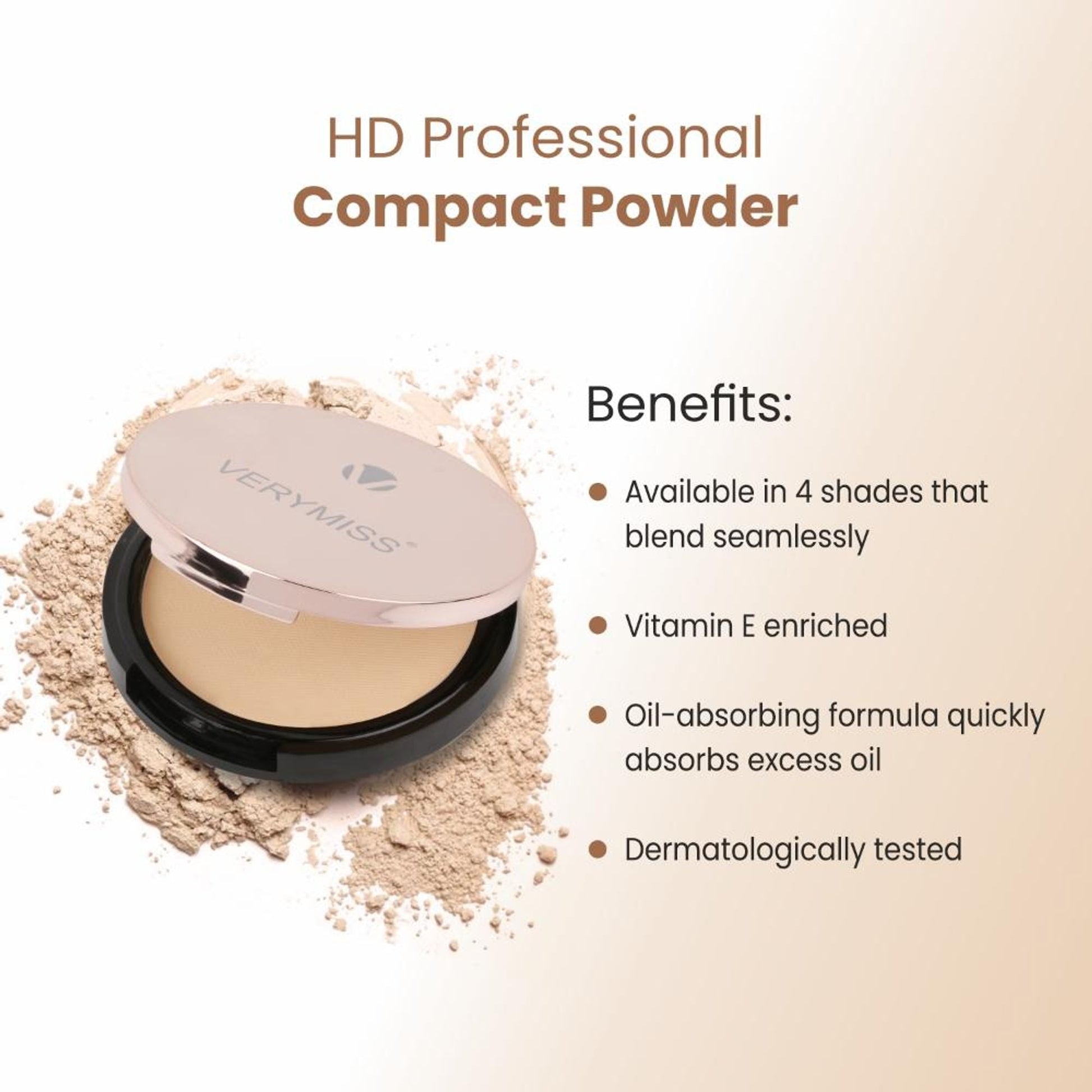VERYMISS HD Professional Compact Powder - 140 Mellow Caramel  Grab2Buy VERYMISS Grab2Buy