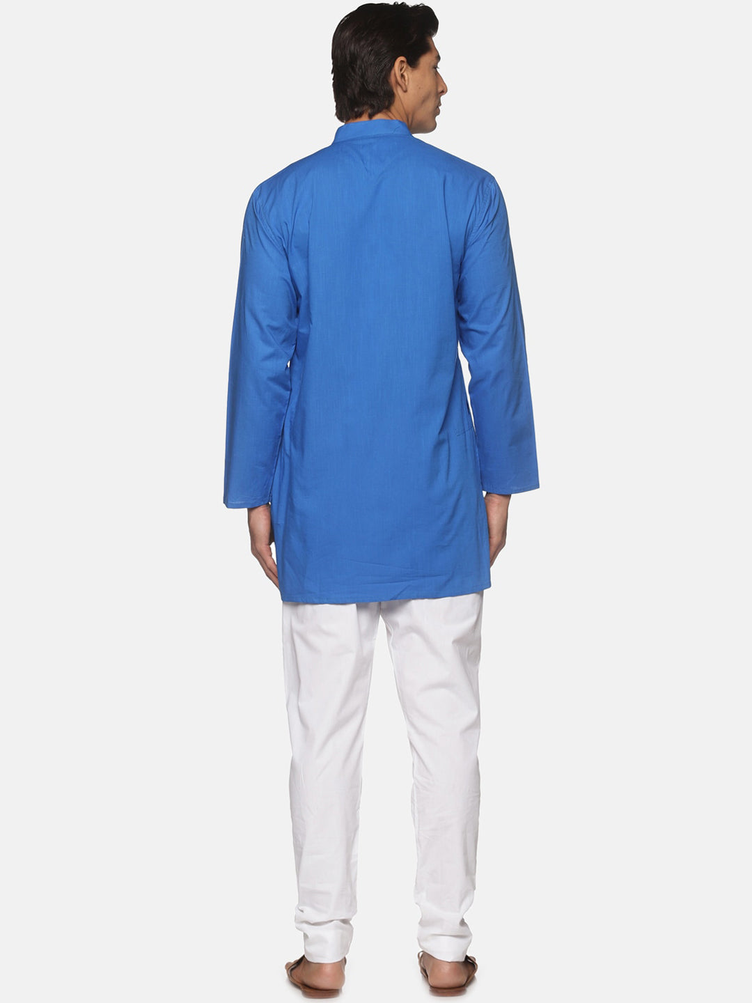 Sethukrishna Men Blue Pure Cotton Kurta with Pyjamas