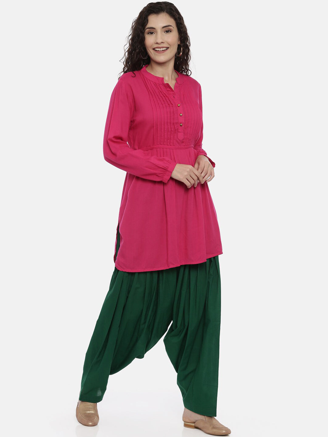 Souchii Women Green Pure Cotton Patiala 