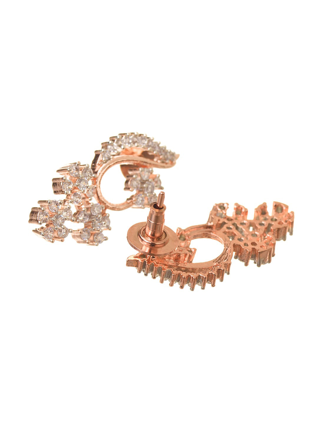 Saraf RS Jewellery Rose Gold-Plated White AD-Studded Jewellery Set - Grab2buy