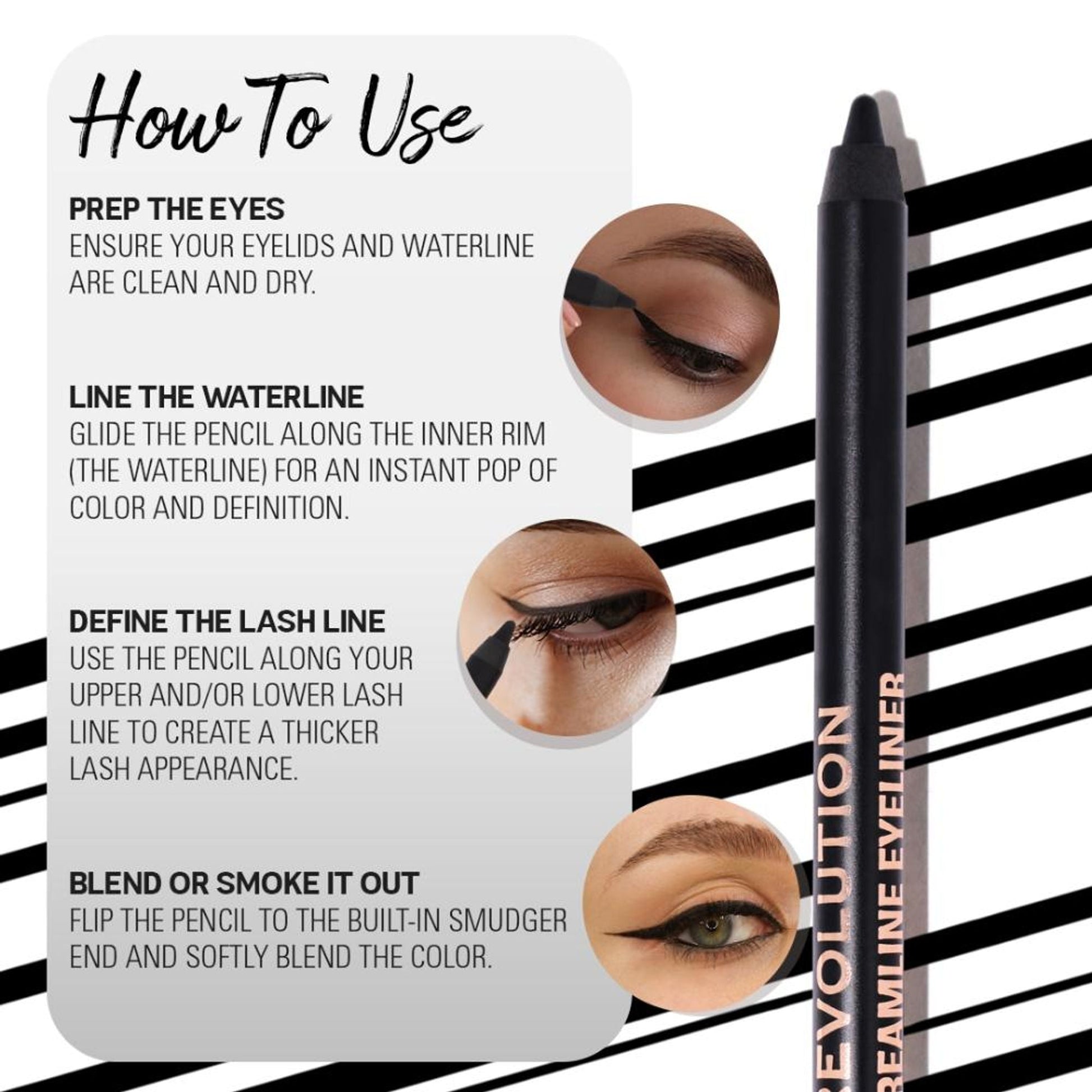 Makeup Revolution Streamline Waterline Eyeliner Pencil-Ultra Creamy Smudge Proof Smokey Looks - Nude