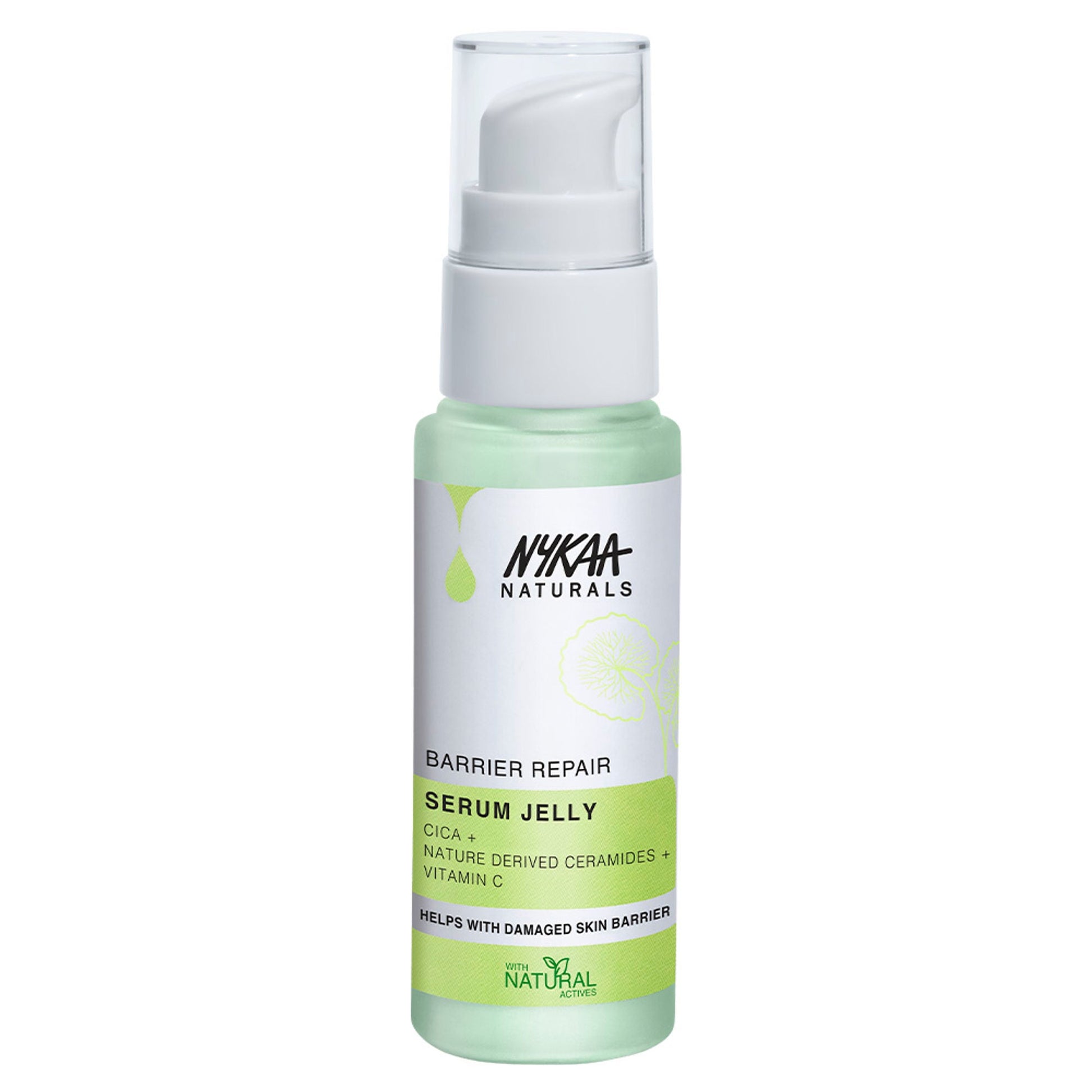Nykaa Naturals Cica & Ceramides Serum Jelly with Vitamin C to Soothe, Repair Barrier & Brighten Skin
