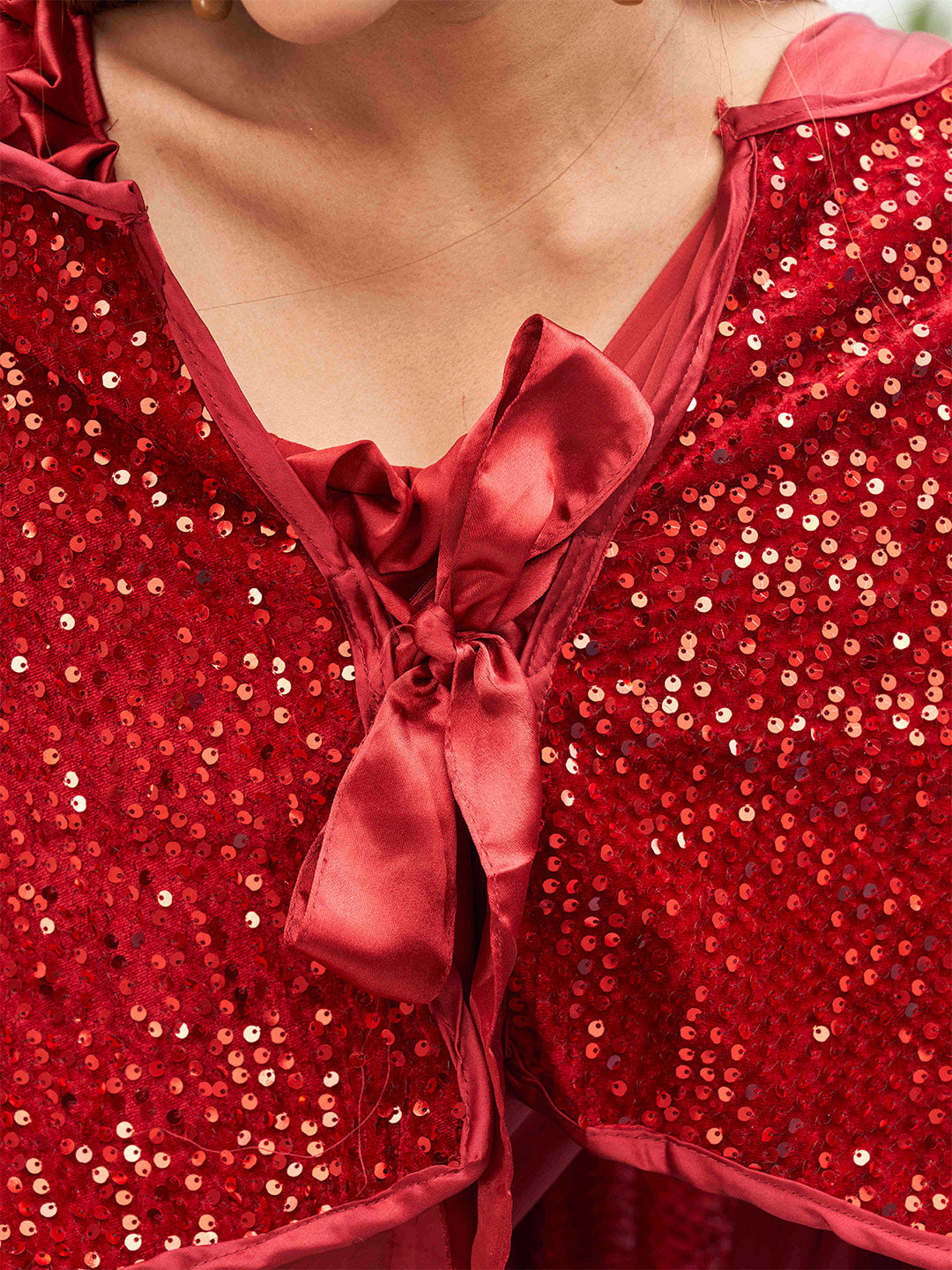 Tikhi Imli Party Satin Grab2Buy With Sequined Cape 