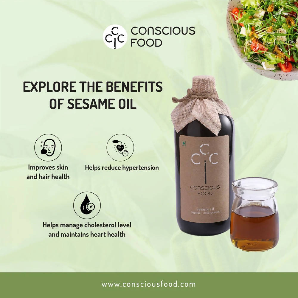 Conscious Food Organic Cold Pressed Sesame Oil 