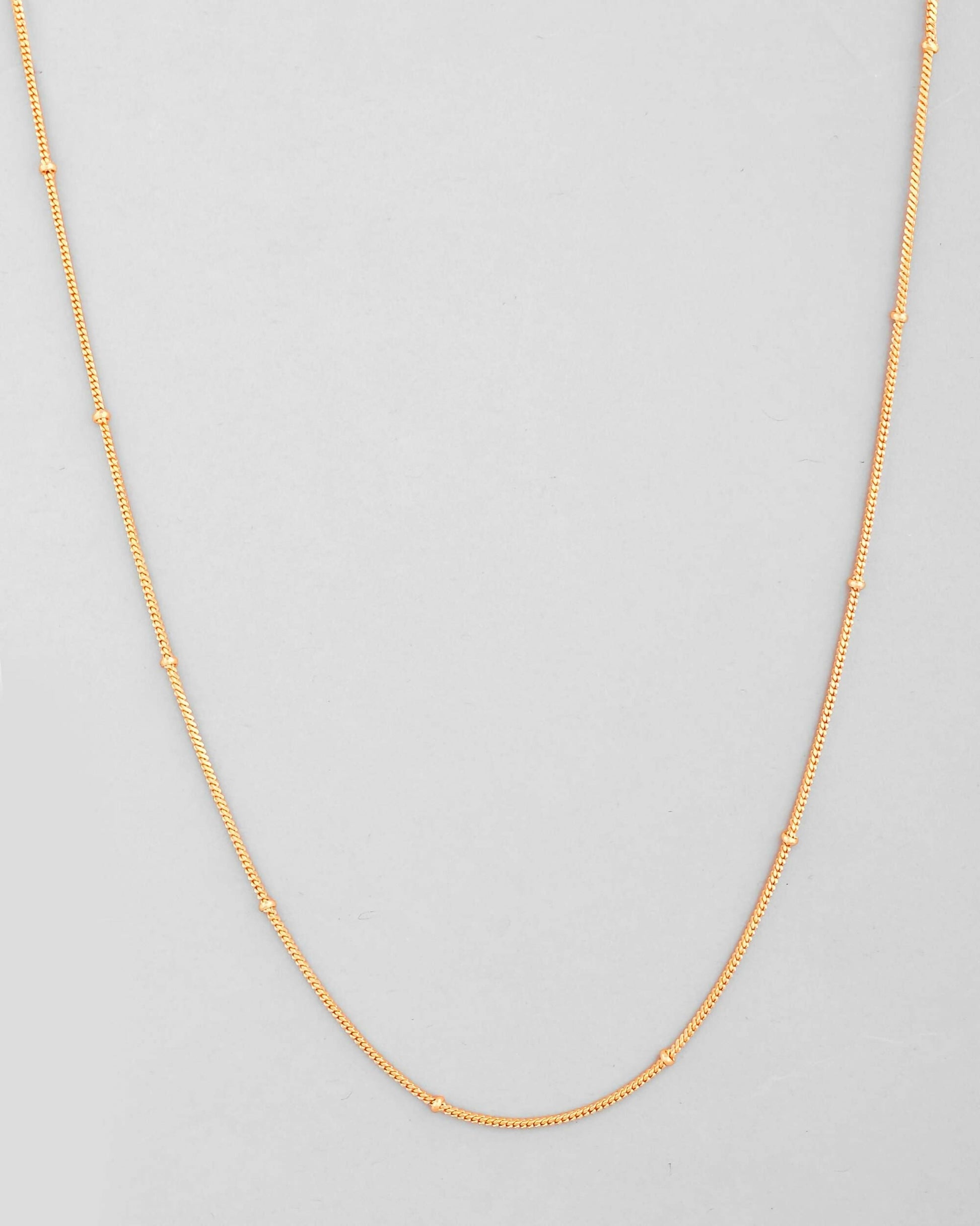 VOJ Gold-Polished Small Gold Beads Chain For Women 