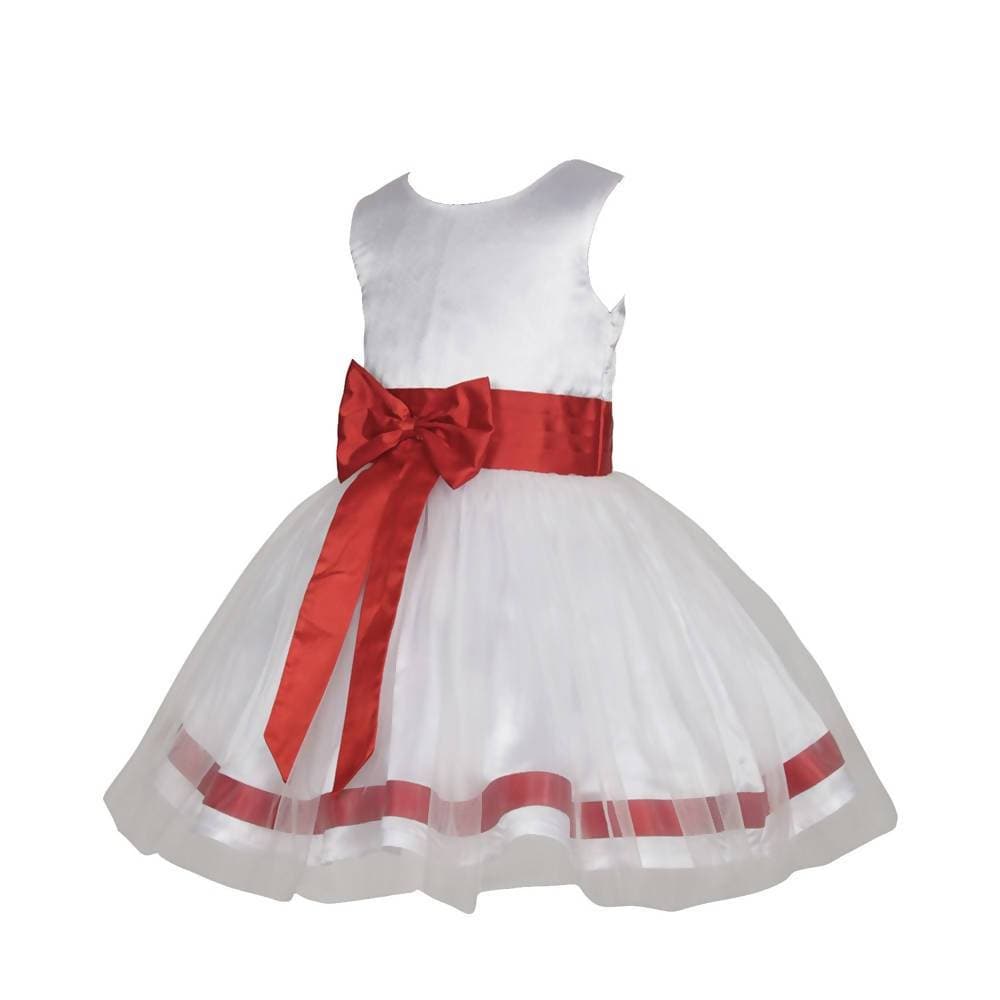 Asmaani Baby Girl's White Color Satin Knee Length Frock (AS-DRESS_22016) - Grab2buy