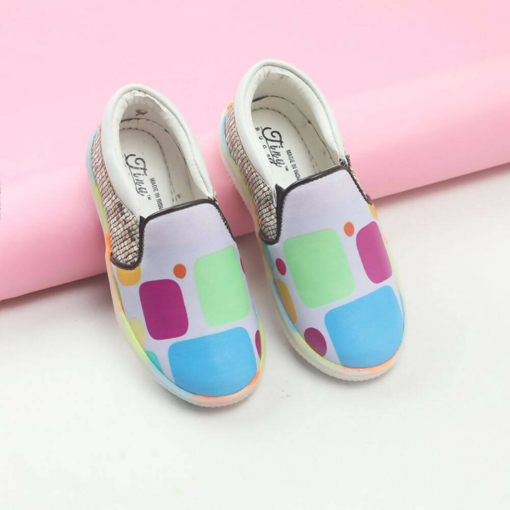 Tiny Bugs Unisex Colorblock Slip Ons Sneakers - Whithe  Grab2Buy Tiny Bugs Grab2Buy