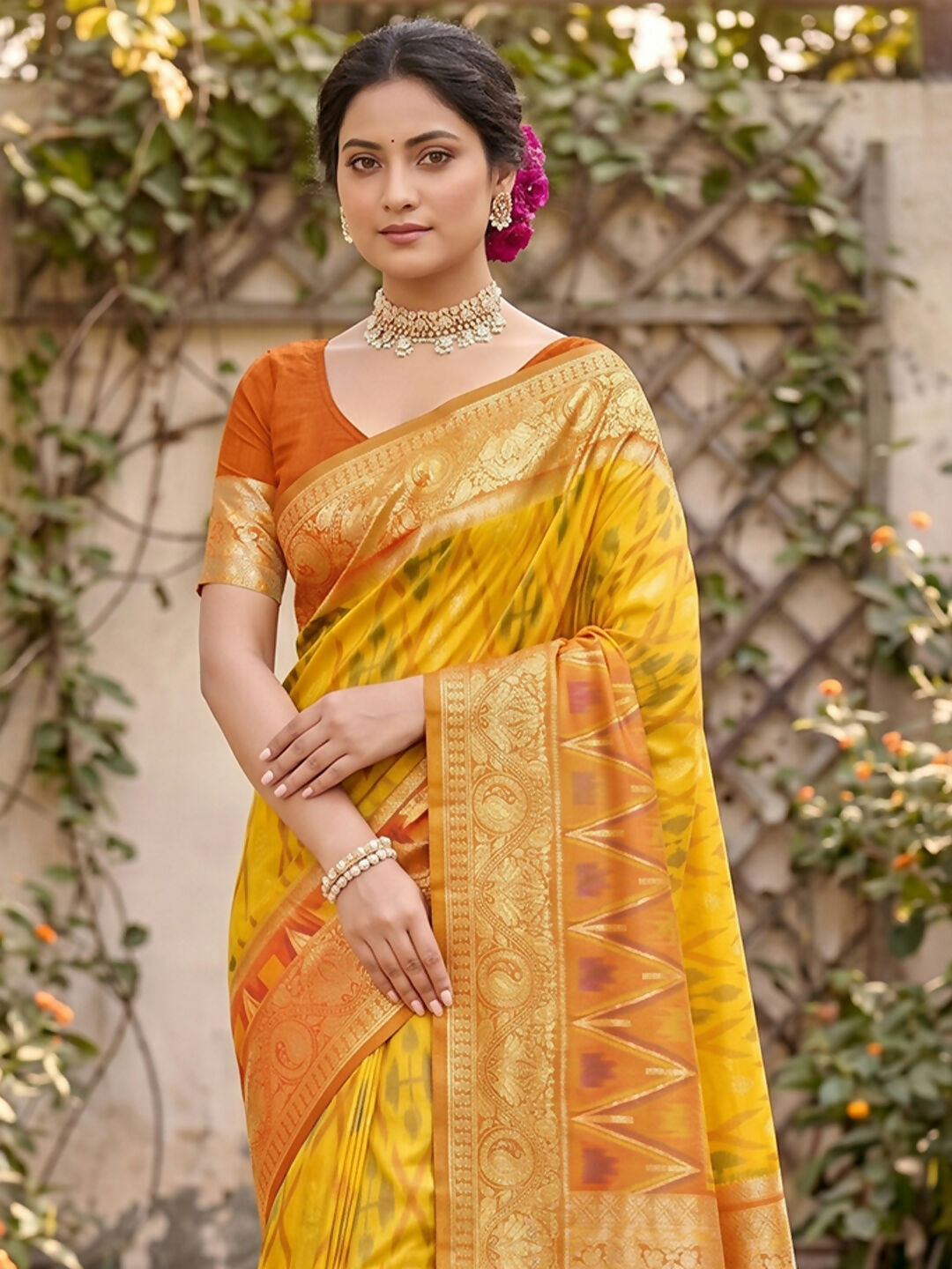Shree Shyam Fashion Yellow Soft Silk Saree