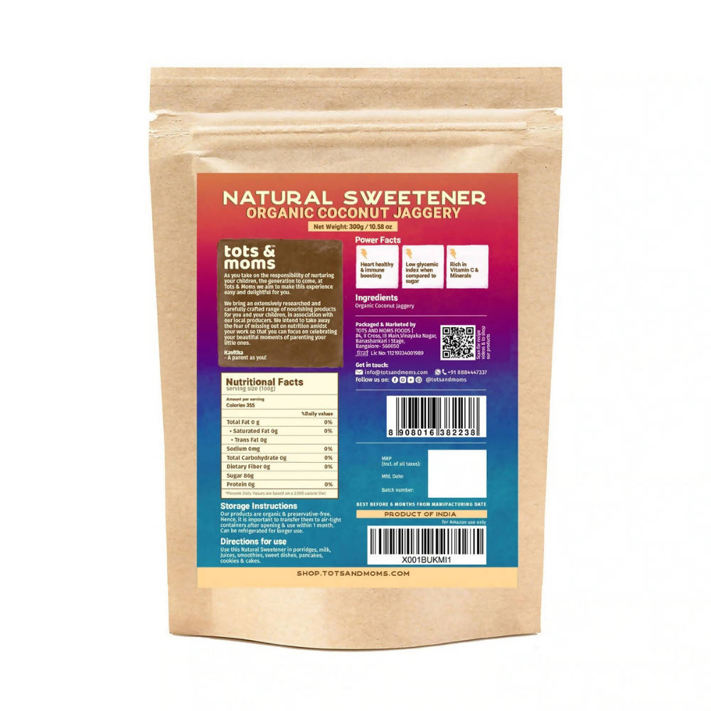 Tots and Moms Organic Coconut Jaggery Natural Sweetener - Grab2buy