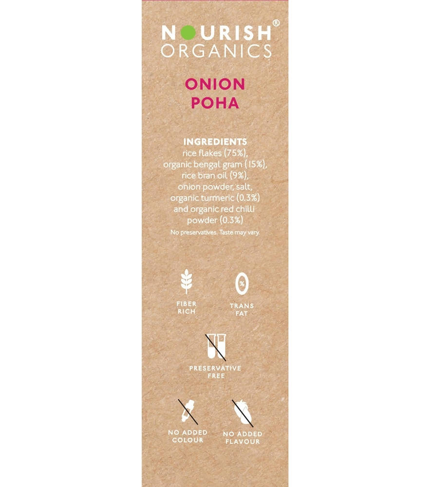 Nourish Organics Onion Poha ingredients