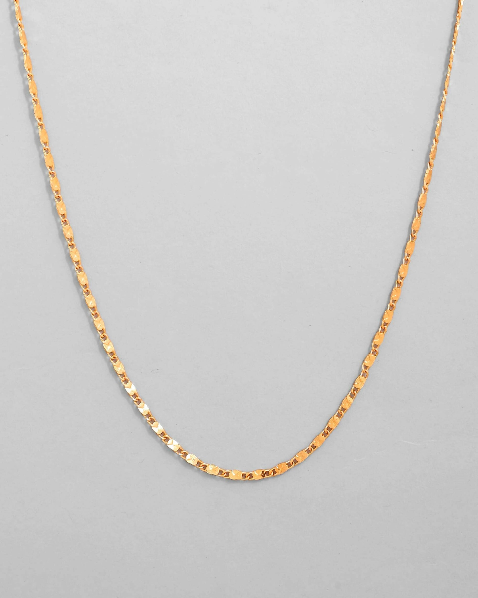 VOJ Gold-Polished Biscuit Shaped Chain For Women 