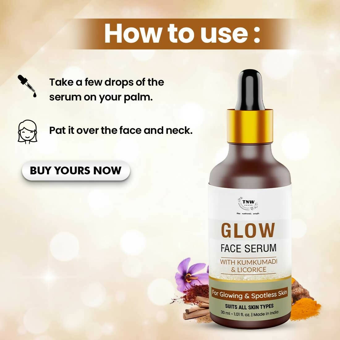 The Natural Wash Glow Face Serum with Kumkumadi & Licorice  Grab2Buy The Natural Wash Grab2Buy